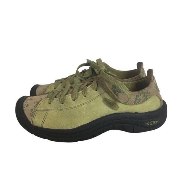 Keen Womens Green & Tan Suede Floral Low-Top Casual Shoes Size 5/35 - Picture 4 of 8